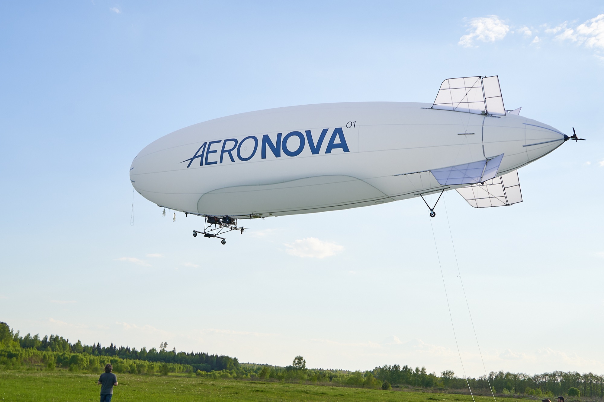 NOVA-01 in flight — AERONOVA experimental testbed.